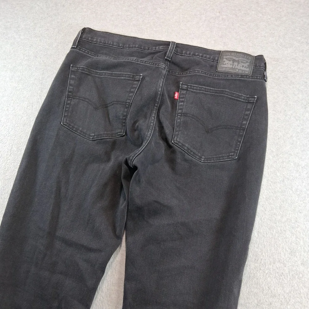 Levi's 514 Straight Fit Jeans Mens 36x30 Black Denim Stretch Casual